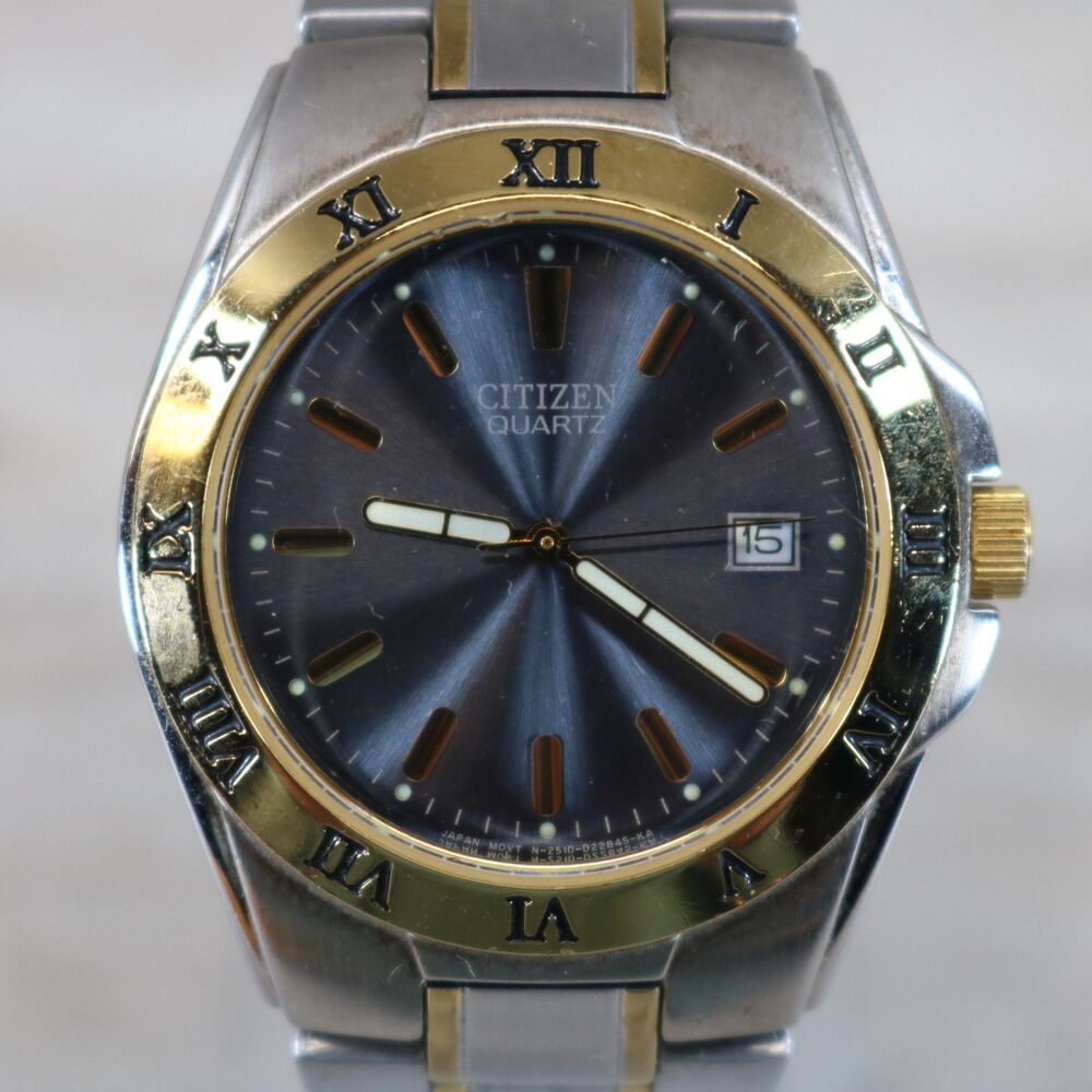 Citizen Quartz Men’s Watch – Pre-Owned, New Battery, Round, Two-Tone